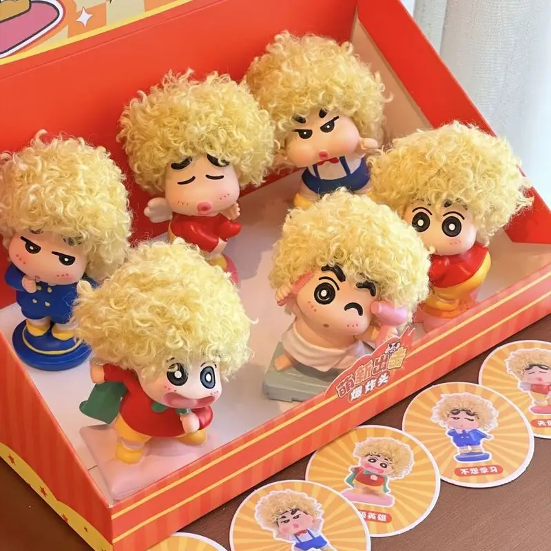 

Новый карандаш Шин-Чан в одном стиле, слепая коробка, кукла-афро-волосы, милое украшение для рабочего стола, периферийные устройства в стиле аниме, коллекционная фигурка