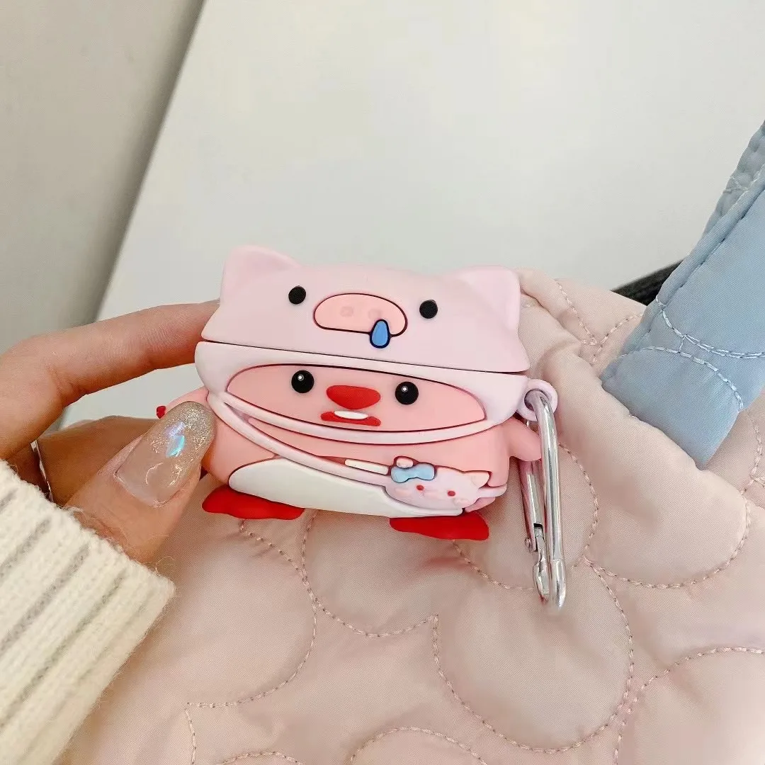 Étui en silicone lapin 3D dessin animé mignon pour Apple AirPods Pro 2, housse pour écouteurs, Airpods 1, 2/3, casque de charge, coque de boîte