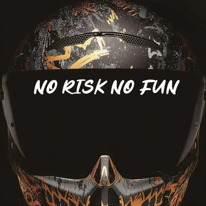 دراجة نارية خوذة Stickers1Piece متعة الإبداعية لا خطر لا متعة مقاوم للماء واقية من الشمس خدش ملصقات الزخرفية ذاتية اللصق