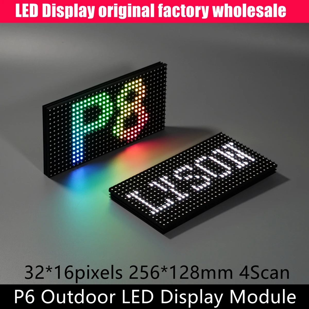 P8 Zewnętrzny SMD3535 Pełnokolorowy moduł wyświetlacza reklamowego LED 256 * 128 mm Panel wideo 32 * 16 pikseli 1/4 skanowania