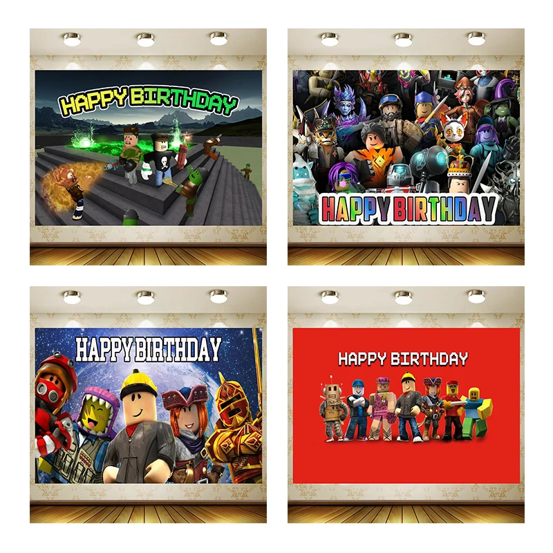 

ROOBLOX Birthday Supplies Girl Party Banner Kid Cartoon Decoration Background Photography