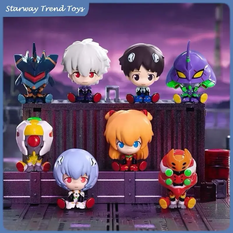 EVA Neon Genesis Evangelion Mystery Blind Box Mini Edición: Rei Ayanami Angel Unit-01 Figura sentada Linda decoración coleccionable