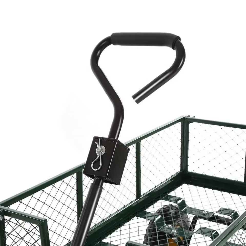 New 660 Lbs Heavy Duty Utility Steel Mesh Yard Garden Cart Wagon