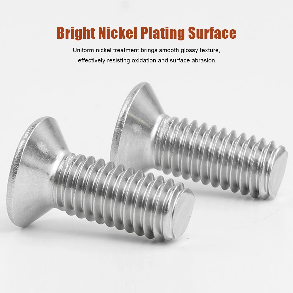 M1-M6 Phillips Flat Head Machine Screw Nickely Plated Cross Countersunk Head Screw for Glasses Watch and Other Small Electronics