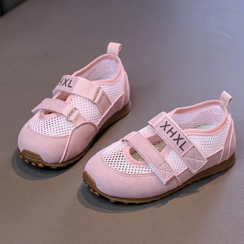 

Girls' Mesh Breathable Casual Shoes 2025 Summer New Children's Shallow Mouth Sports Shoes Soft Sole Non Slip Kid's Running Shoes