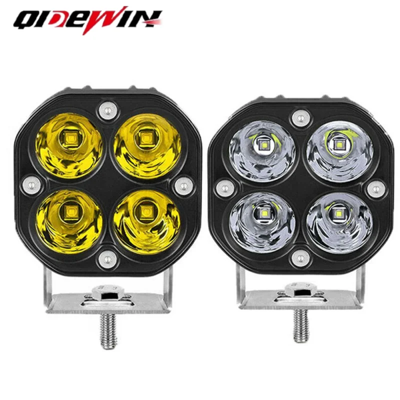 

3-дюймовые светодиодные фары, светодиодные рабочие фары дальнего света, белые, желтые комбинированные прожекторы 12 В 24 В, автомобильные противотуманные фары для 4x4 Offroad Motor UAZ