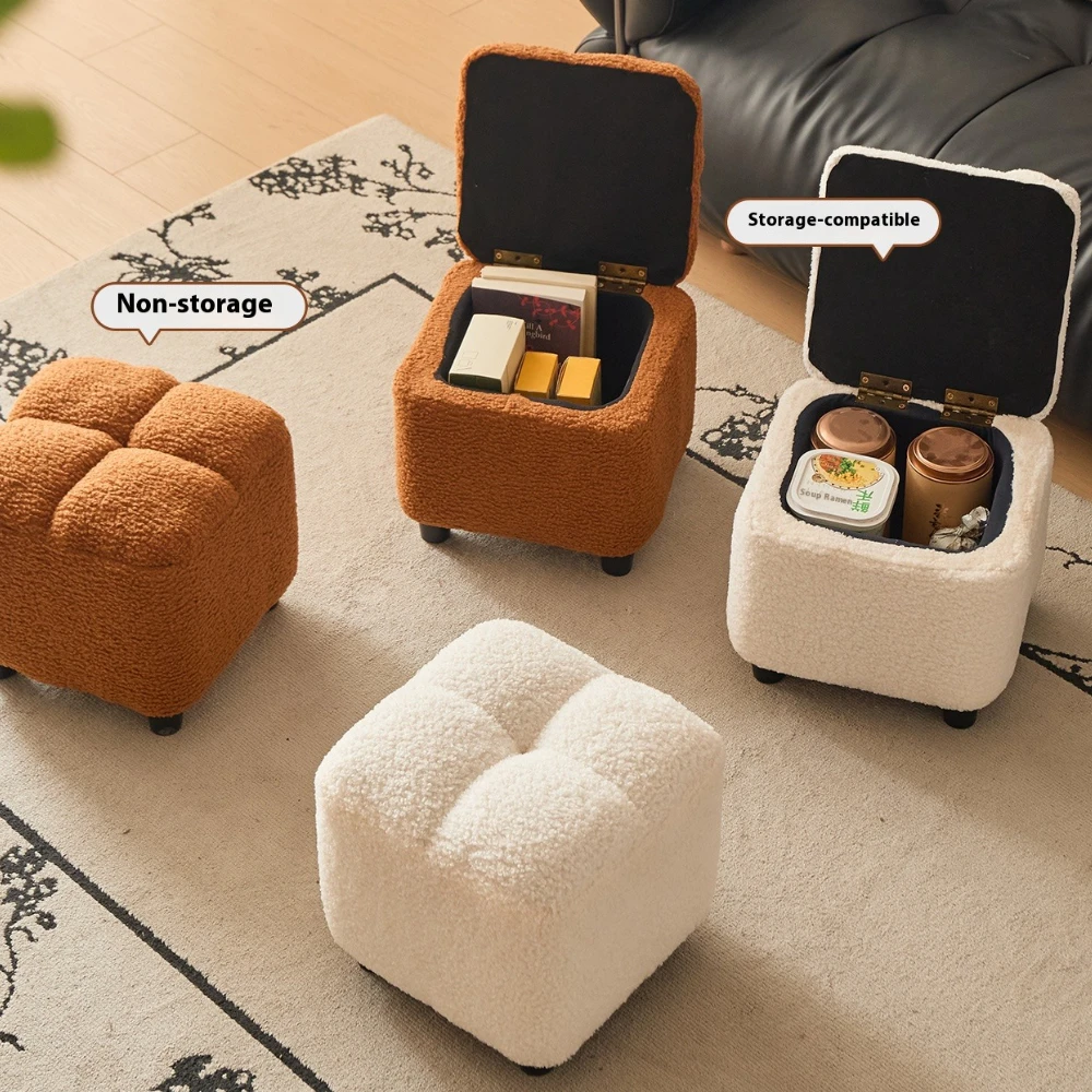 Creative Four Sided Soft Stool Storage Stool with Storage Capacity Bedroom Vanity Chair Super Soft Footstep Stool Home Furniture