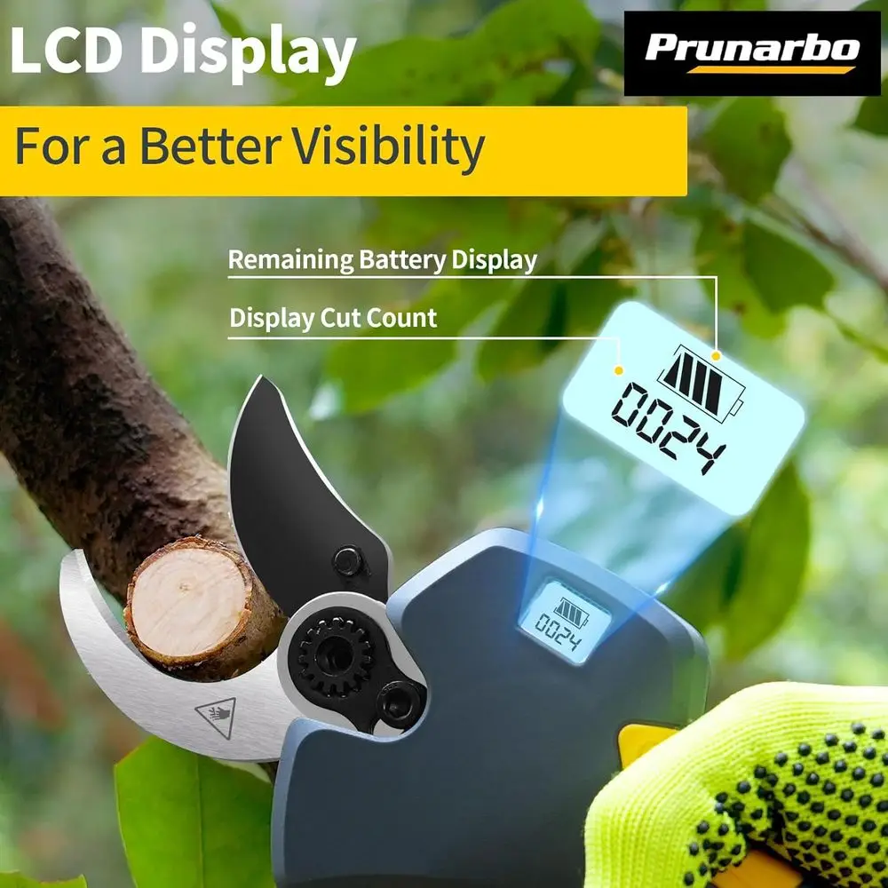 กรรไกรตัดกิ่งไร้สายแบบ 2-in-1 พร้อมมอเตอร์ไร้แปรงถ่าน ขนาด 40 มม. สำหรับมืออาชีพ พร้อมด้ามต่อ 1.6 นิ้ว ใช้ได้กับแบตเตอรี่ Makita 18V