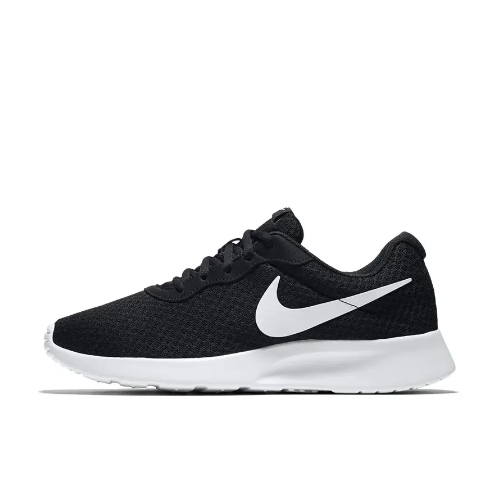 Nike Black and White Tanjun Lightweight Breathable Low-top Casual Running Shoes Anti-skid Wearable Sneakers Men and Women