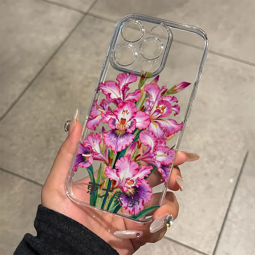 

Realistic Pink Flowers Silicone Phone Case for IPhone 17 16 15 14 13 12 11 Pro Xs Max Air Mini 7 8 6 6s Plus SE 2020 2022 Cover