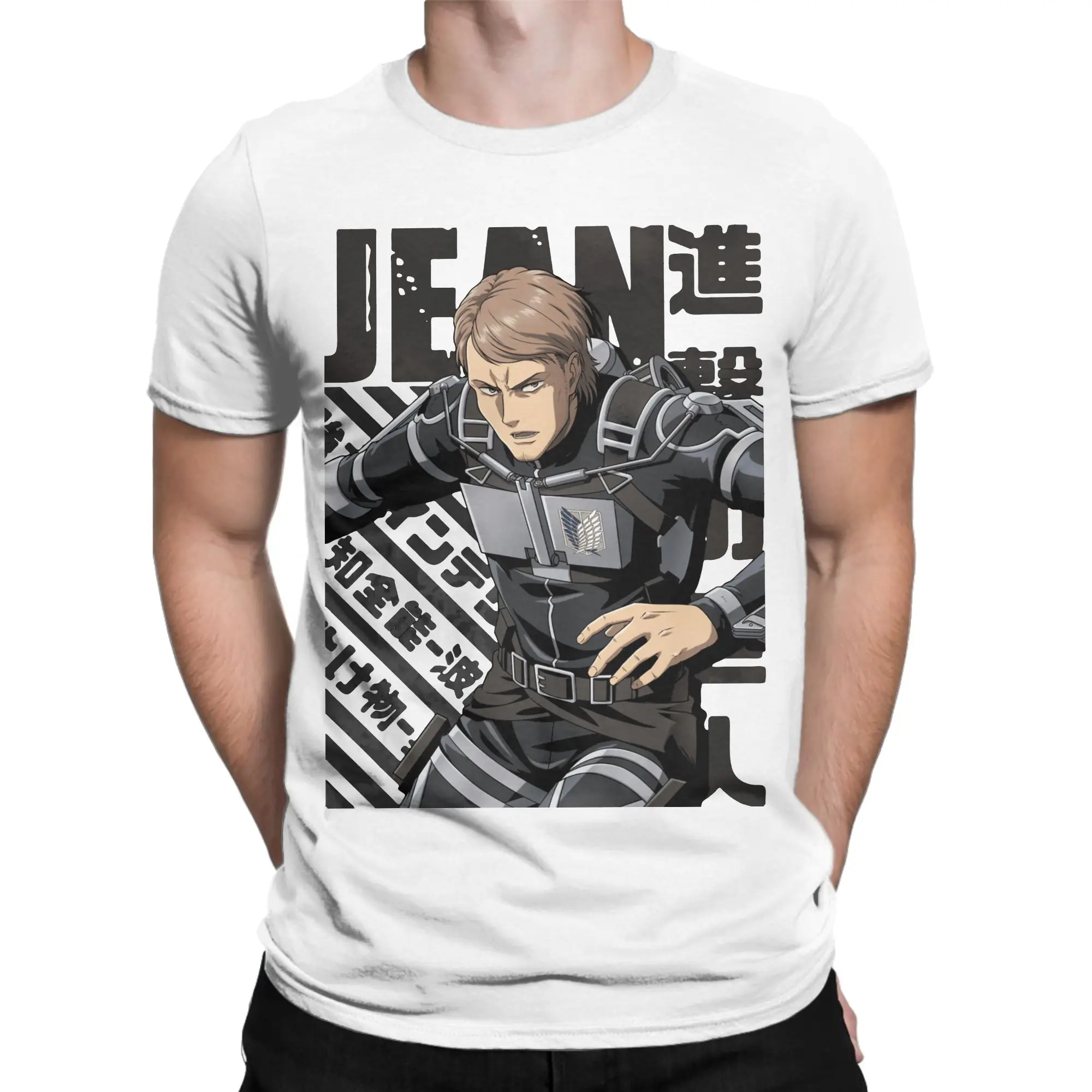 Shingeki no Kyojin Jean Kirstein T-Shirts Men Attack on Titan Leisure Cotton Tees O Neck Short Sleeve T Shirt Clothes