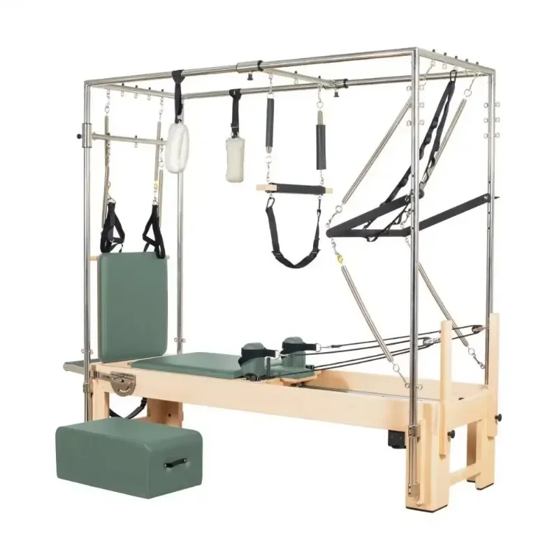 

XMSJ Bed Combo Reformer Machine Wood Elevated Bed Pilates Reformer