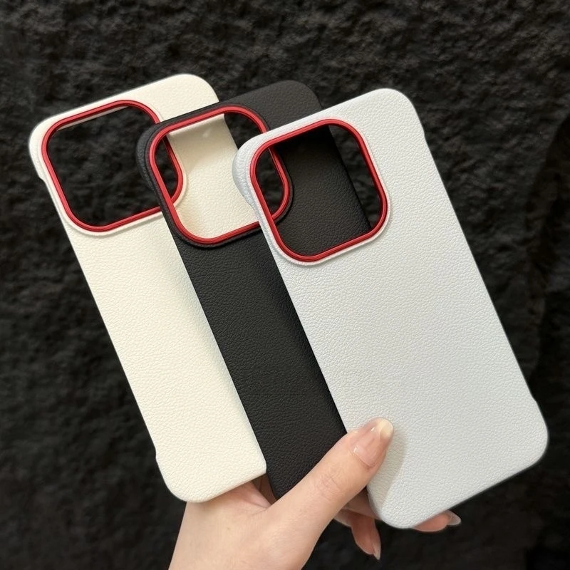 

Luxury Borderless PU Leather Case For OnePlus 15 Slim Thin Silicone Bumper Cover One Plus 15 5G Phone Back Shell