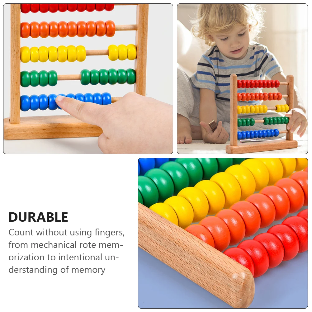 

1pc 5-Stage Wooden Rack Kids Learning Arithmetic Abacus Toy Preschool Counting Skills Arithmetic Tool Educational Gadgets