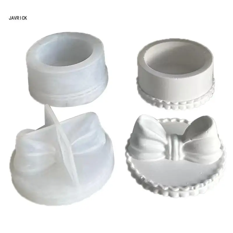 2pcsOrganizer Mould with Lid Silicone Mold for Bowknot Storage Jar Jewelry Mould D0LC