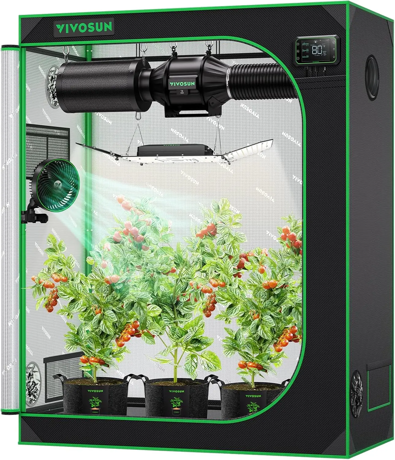 

4x2 Grow Tent, 48"x24"x60" High Reflective Mylar with Observation Window and Floor Tray for Hydroponics Indoor Plant for VS2000