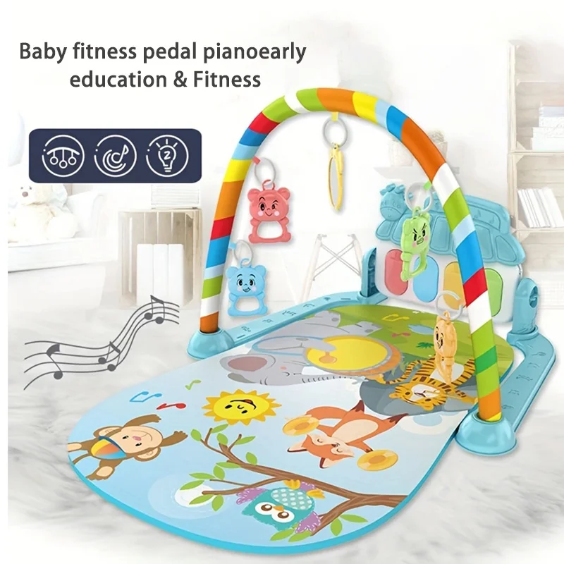 Baby Foot Piano Fitness Stand Light and Music 0-36 Months Baby Indoor Crawling Pad Newborn Puzzle Early Education Toys