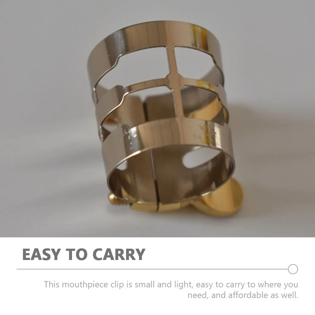 

Saxophone Mouthpiece Clip Durable Alto Copper Nickel Reed Adjustable Wind Instrument Accessory Metal Parts