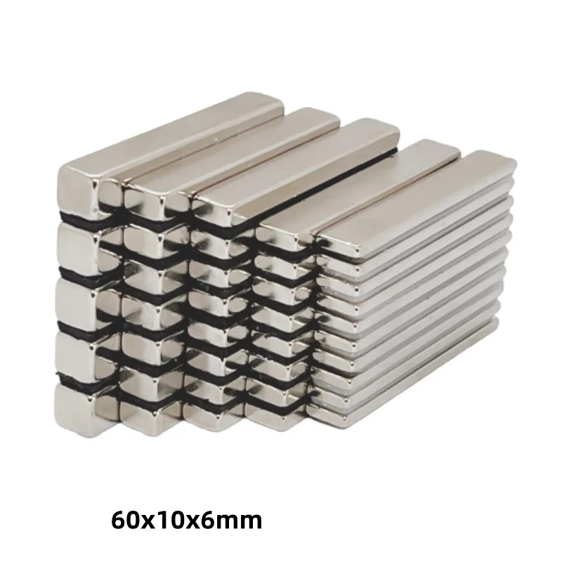 60x10x6 Long Block Strong Magnet 60mm X 10mmx 6mm For Home Refrigerators, Offices DIY 60x10x6mm  60*10*6 mm