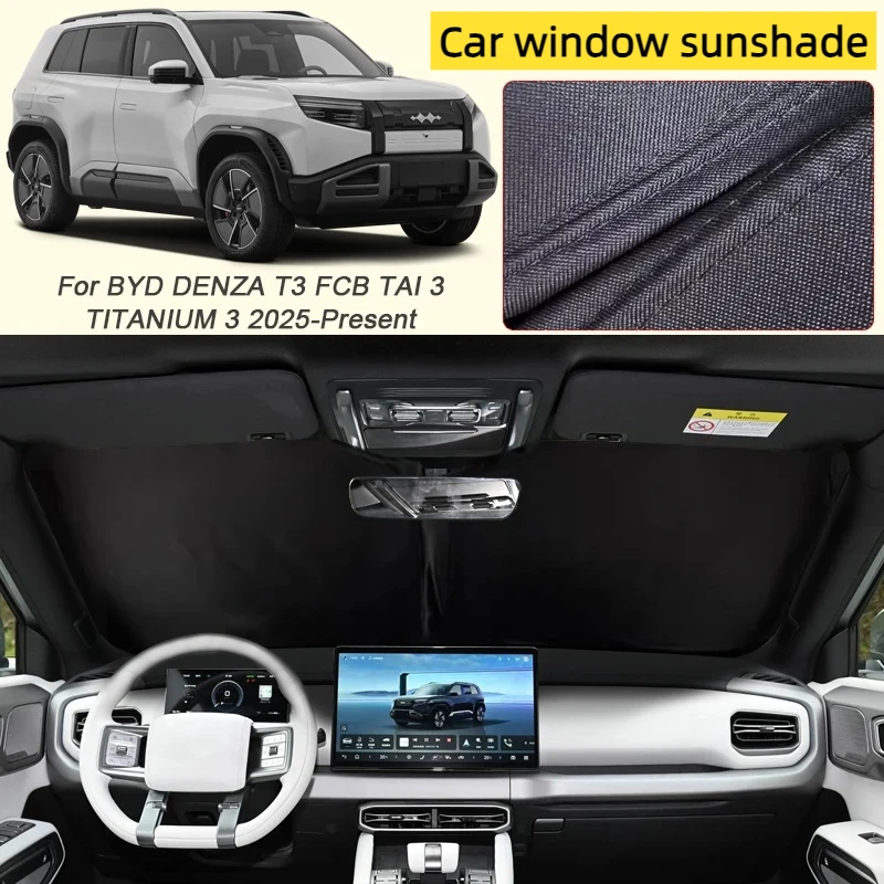 

Для BYD DENZA T3 FCB TAI 3 TITANIUM 3 2025-2026 Автомобильное черное окно, солнцезащитный козырек, защита от УФ-лучей, теплоизоляция, защитный чехол, аксессуар