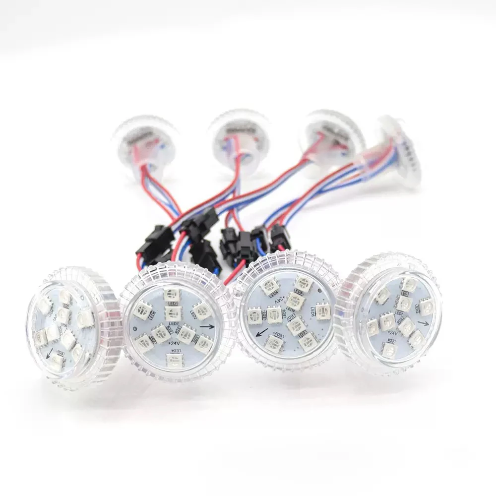 100PCS DC12V/24V 35mm 9LED SMD5050 RGB Pixel Module UCS1903 Programmable Addressable LED Pixel Light for Outdoor Signboard Case