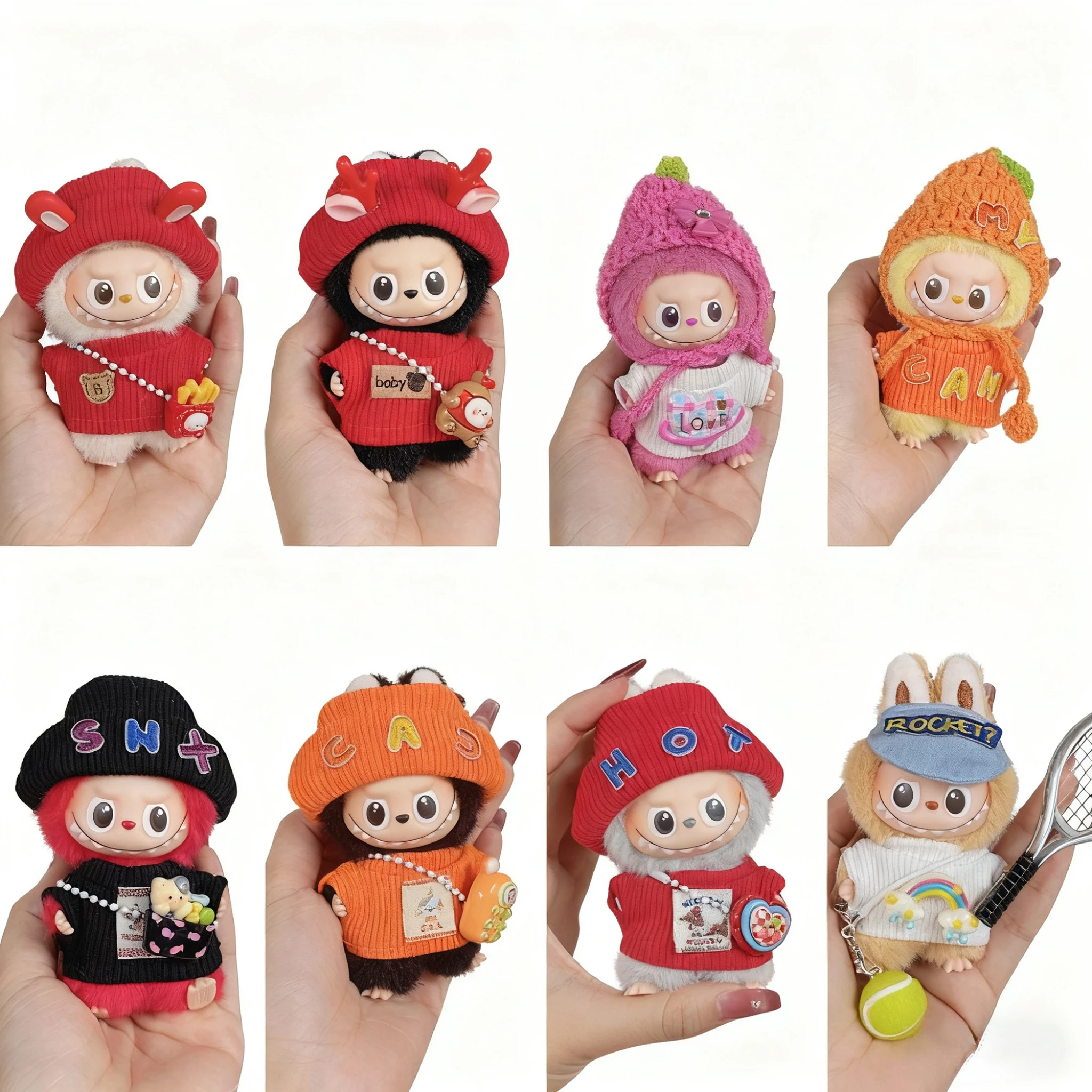 

4th Gen Mini Labubu Heart Code Series Multi-Color Winter Outfit Accessories for 10cm Vinyl Doll Clothes