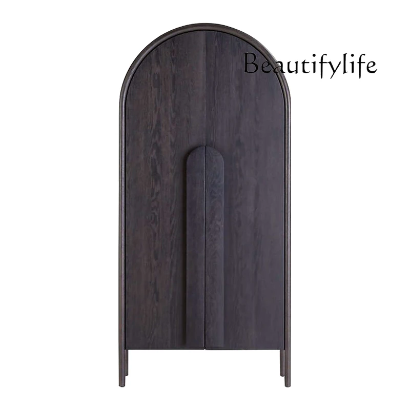 

Nordic Retro Solid Wood Wardrobe Modern Minimalist Wood Color Locker Bed & Breakfast Bedroom Arch Wardrobe