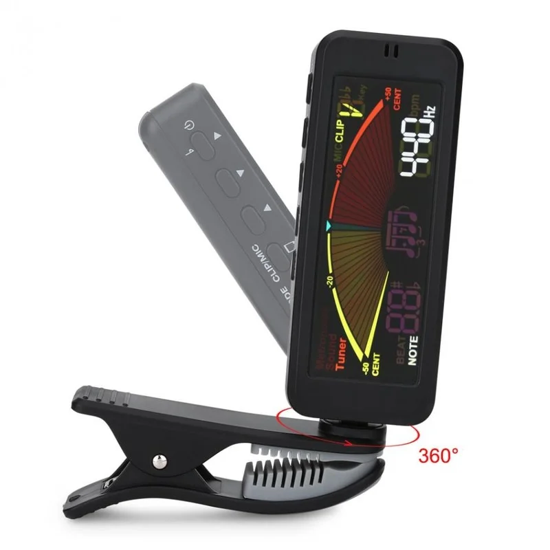 FMT-209 3 في 1 360 كليب على الغيتار باس طبل الكمان موالف المسرع قابلة للشحن الرقمية المسرع موالف لهجة مولد