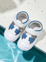 Paire de sandales respirantes en cuir véritable pour bébé, bout bouclé