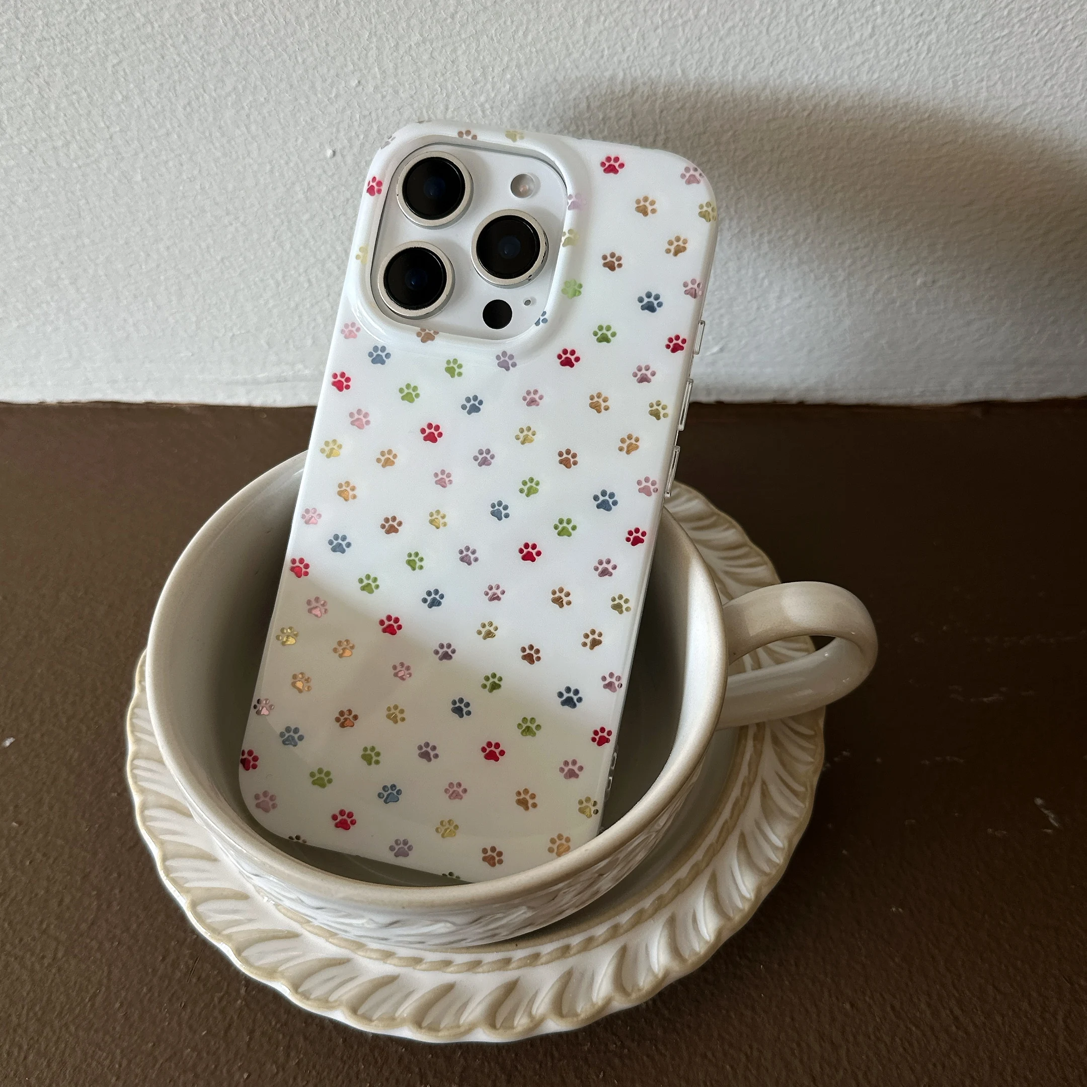 الإبداعية INS التسلق طبقات مزدوجة الملونة القط الكفوف نمط لطيف جراب هاتف آيفون 16 15 14 13 برو ماكس غطاء الهاتف الخلفي كابا