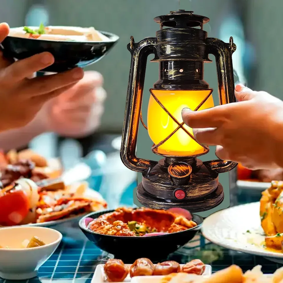 Retro LED Horse Lantern Travel Camping Portable Rechargeable