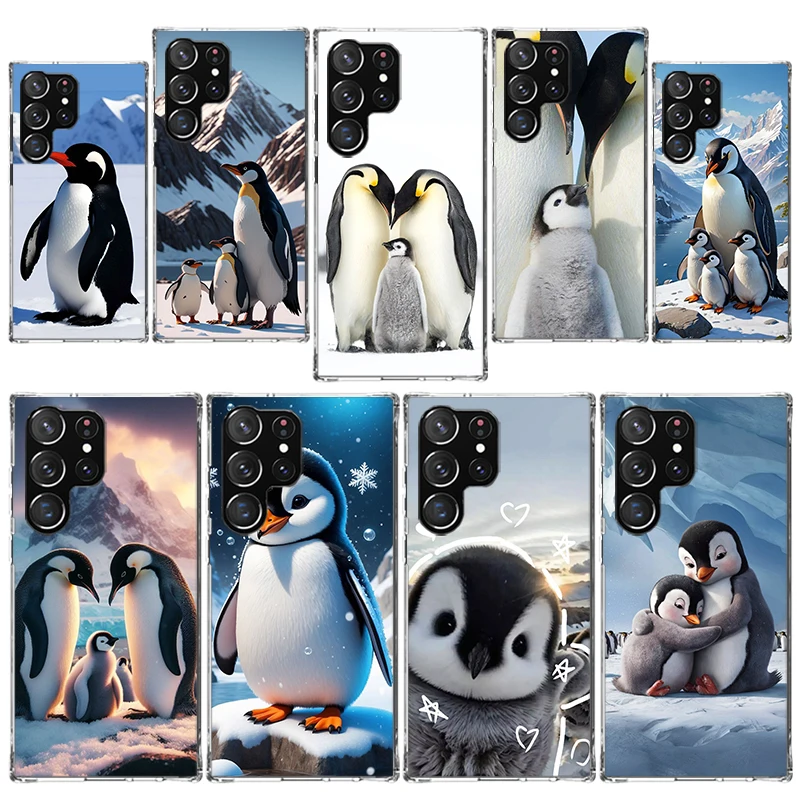 Чехол для телефона Penguins Love At The North Pole для Samsung Galaxy S25 S23 S24 Ultra S22 Plus S21 S20 FE S10E S10 + S25U Soft S