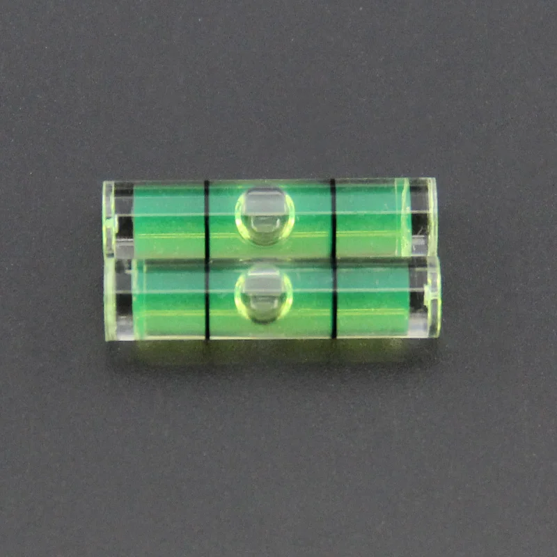 水準器バブルプラスチックミニレベル、測定器、丸型、バブル、6x24mm、100個