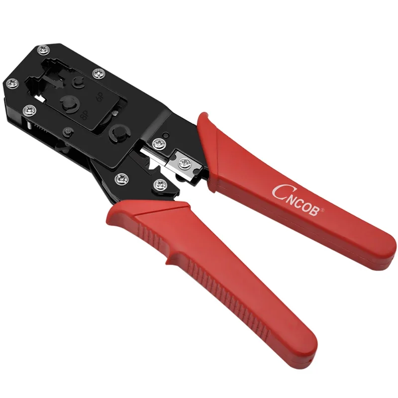 CNCOB-engarzado de conector de doble uso 6P 8P, herramienta de engarzado de cabeza de cristal RJ45 RJ11 RJ12, pelado de cables de red Circular plano