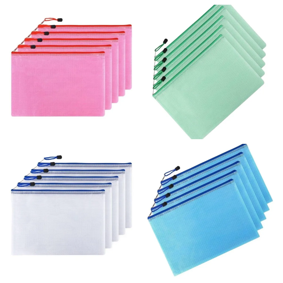 

10 шт. сумки для документов формата А4, большая емкость для хранения файлов на молнии, папки для канцелярских принадлежностей, сетчатая сумка на молнии для офиса и школьных принадлежностей