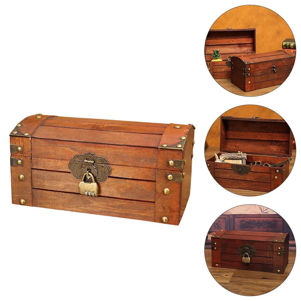 

1pc Vintage Wooden Storage Box For Jewelry Small Items Design Photo Prop Gift For Women Party Decorative Box
