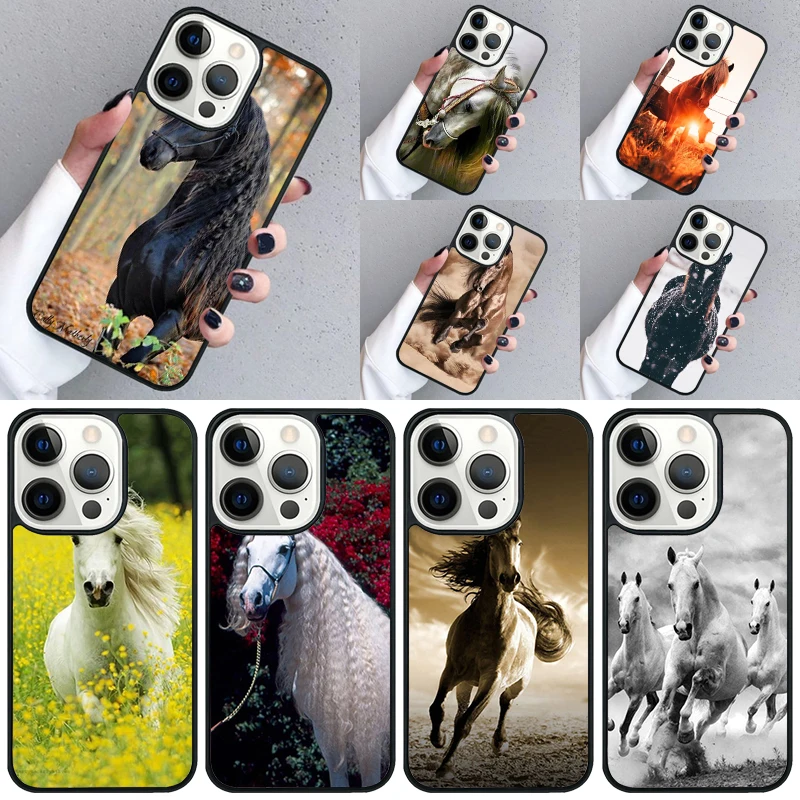 Horse Pony Horse Heartbeat Phone Case For iPhone 16 15 13 14 Pro Max 11 12 Mini Plus 2022 XR XS MAX Shell Cover coque