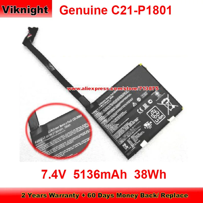 Genuine C21-P1801 Battery for Asus  Transformer AiO P1801 Tablet PC P1801-B038K AIO P1802 P1802-B003Q P1801-T 7.4V 5136mAh 38Wh