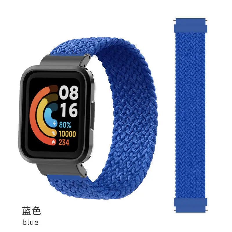 ชุด 2in1 เคสโลหะสีดำและชุดสายไนลอนถักเรดมี่ วอทช์ 1 และเสี่ยวมี่ วอทช์ ไลท์สายรัดไนลอนถักแบบยืด