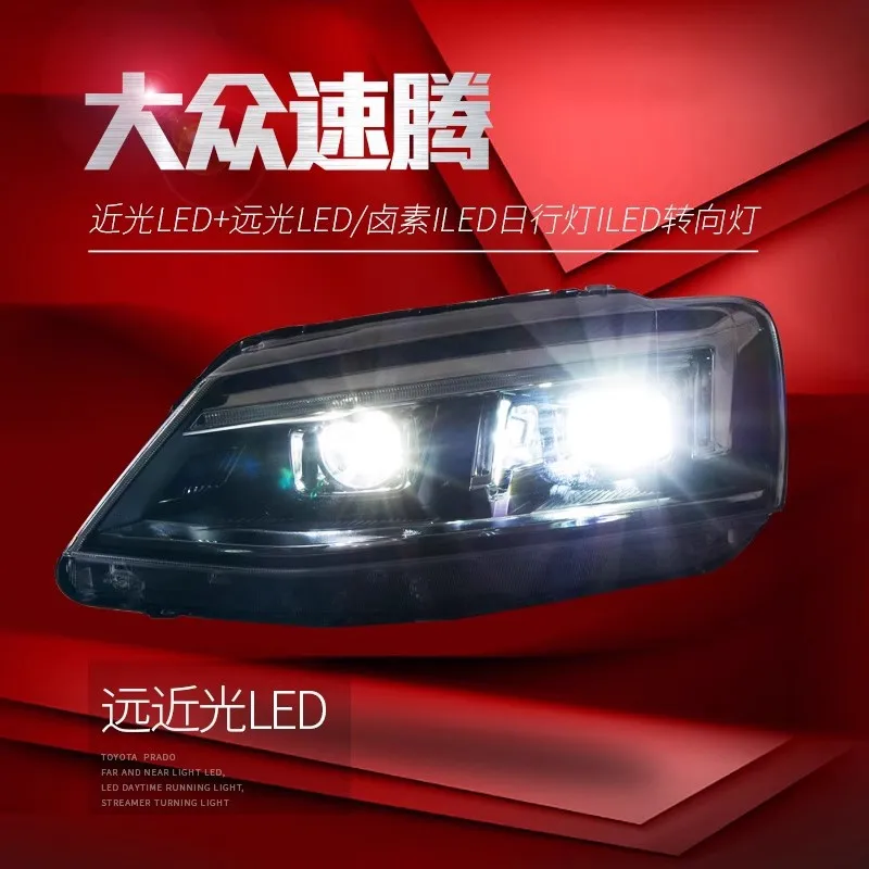 مناسبة لـ 12-18 مجموعة المصابيح الأمامية Suiteng الجديدة المعدلة أودي R8 ضوء النهار الجري عدسة مزدوجة led مصباح زينون