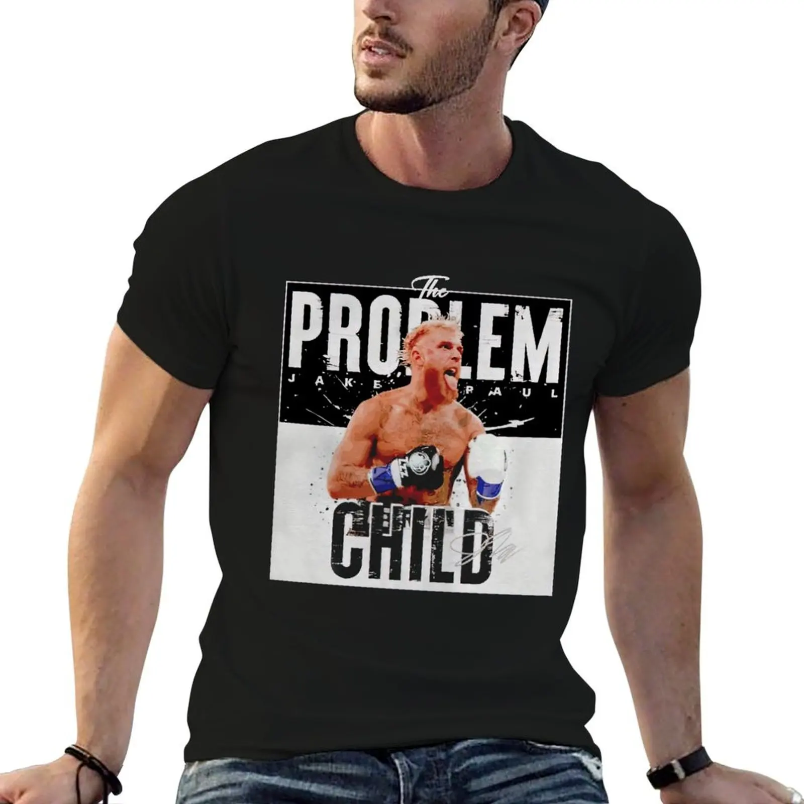 Jake Paul The Problem Child signature T-Shirt animal prinfor boys graphic t shirts man clothes blacks mens graphic t-shirts