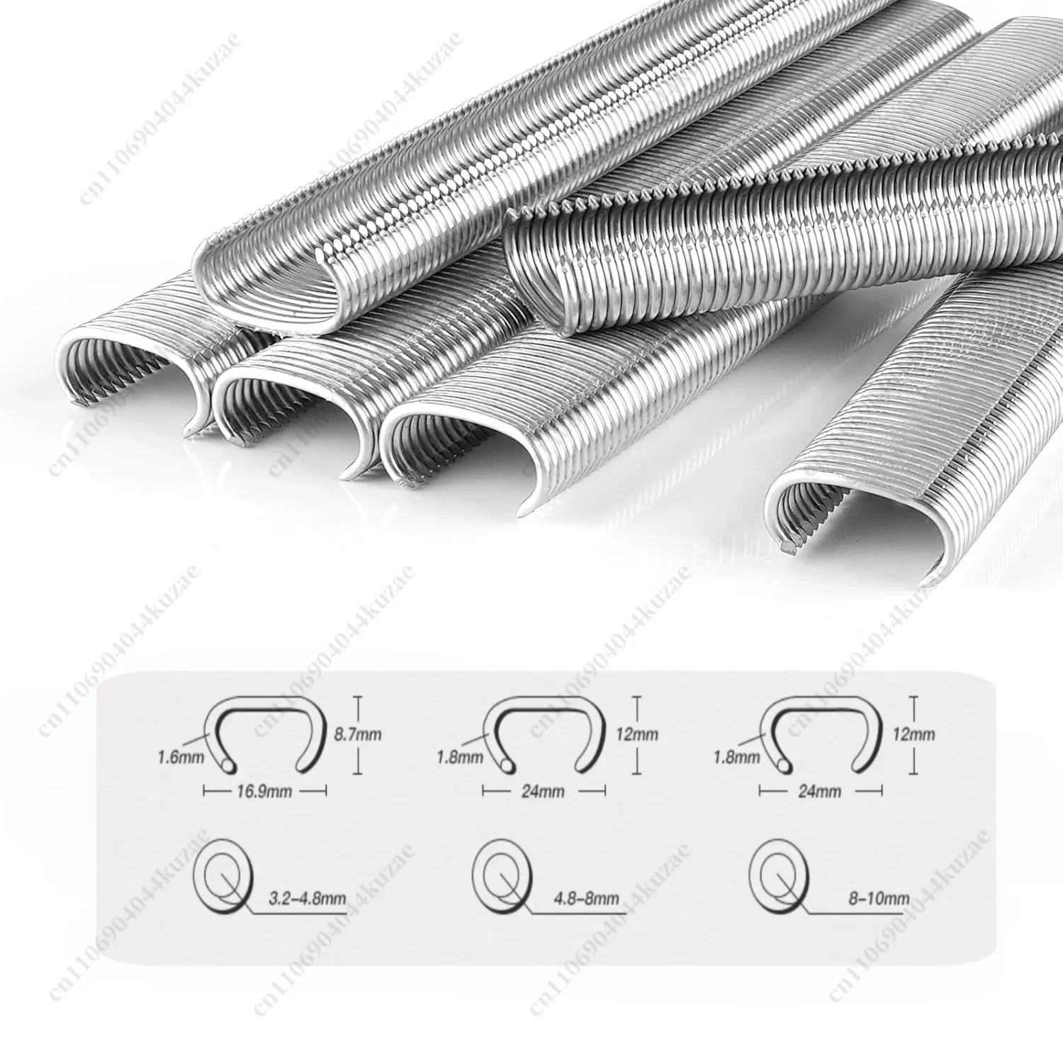 FMT Galvanized C-Type Heavy Duty Staples C17 C24, Fastening Nails for Chicken Cage & Car Seat Upholstery Fixing