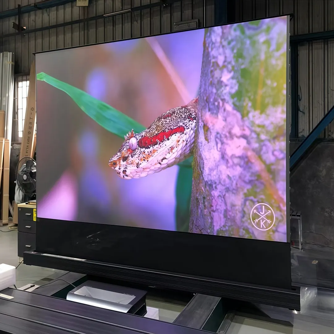 Mivision 150 inch Electric Tension Floor Screen for UST ALR Laser Projector Ultra Short Throw Projection Screen