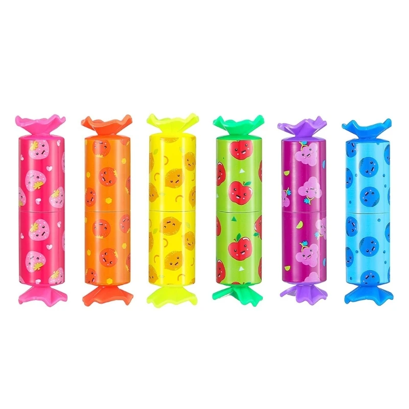 

6 Pack Mini Highlighters Pastel Highlighter Candy Shape Highlighters Pens Gift