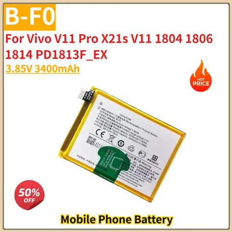 Batterie de téléphone B-F0 de haute qualité, 3.85V, 3400mAh, pour Vivo V11 Pro X21s V11 1804 1806 1814 PD1813F_EX, flambant neuf, batterie de remplacement