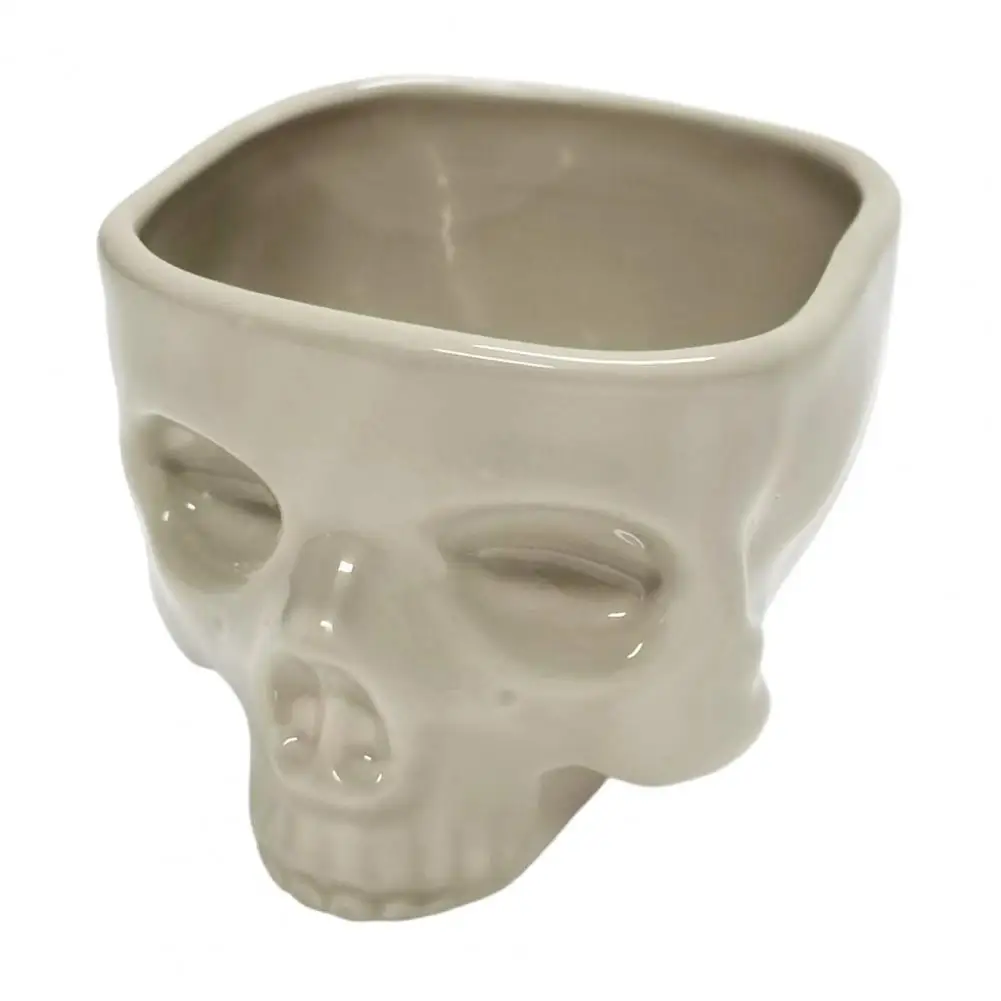 Ceramic Halloween Bowl Halloween Skull Candy Bowl Ceramic Skeleton Head Container Portable Halloween Home Bar Decor Dining Table