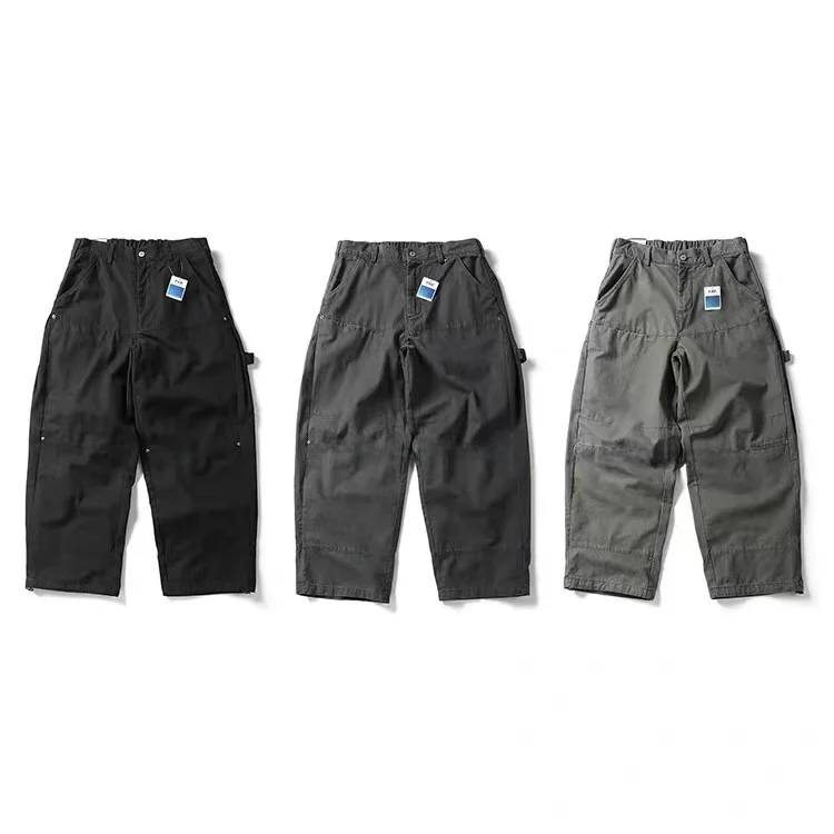 

Kapital Vintage Workwear Pants ex Casual Loose Fit Denim Trousers Street Sle All Seasons Khaki Color