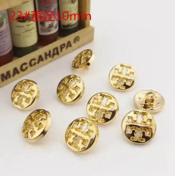 Free shipping 30pcs/lot High-end gold Metal shirt buttons clothes chiffon small buttons 10mm