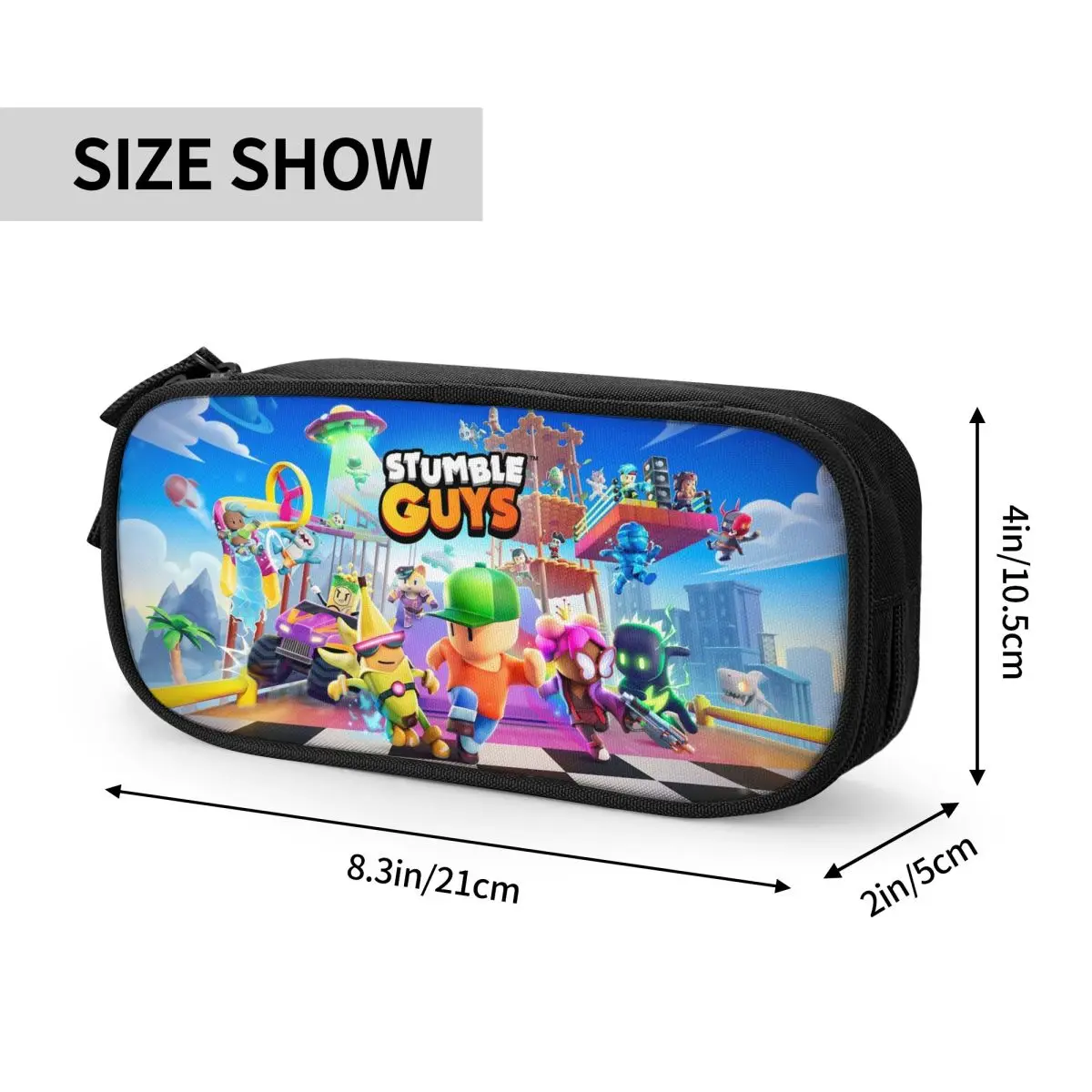 Imagem -06 - Cartoon Game Pencil Case Lovely Stumble Guys Pen Box para Estudante Bolsas de Grande Capacidade Material Escolar Zipper Papelaria