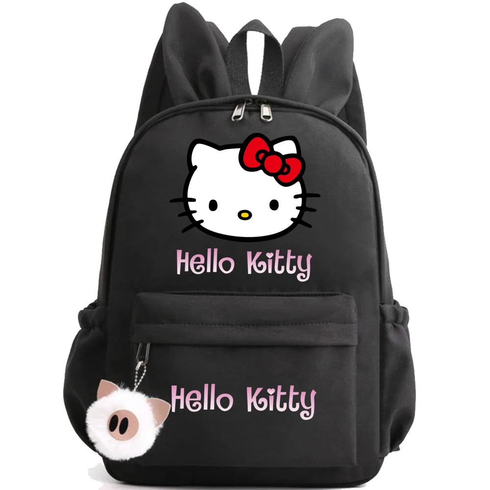 Sanrio Hello Kitty Cute Rabbit Ears Girls Boy Cartoon Children Backpack Lightweight Women Waterproof Bags Gift Student Schoolbag